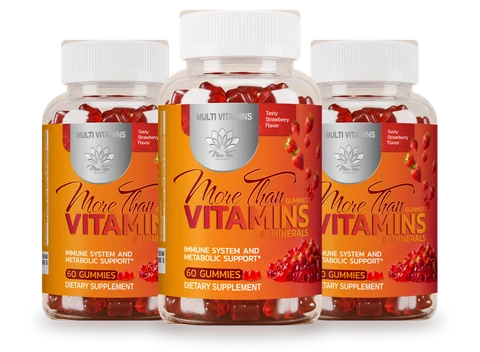 3 bottles of More Than Vitamins gummies