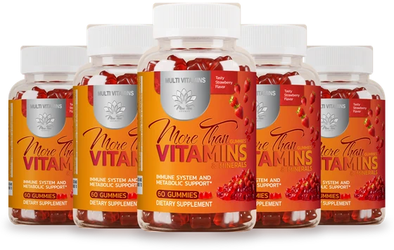 5 bottles of More Than Vitamins gummies
